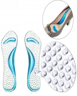 Bộ 2 miếng lót giày cao gót bằng Silicon êm chân cho Nữ kích thước tối đa 21x6,2cm (trắng+xanh)