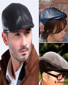 Nón beret bằng da PU dành cho cả Nam và Nữ ( Mũ beret)