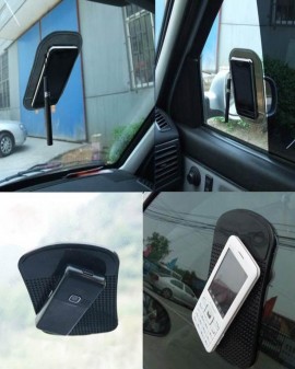 Miếng dán chống trơn trượt điện thoại , vật dụng trong ô tô màu đen (12,3*7,2cm)