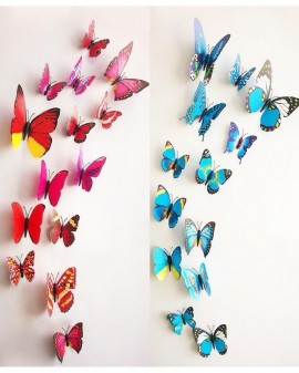 Bộ 12 bướm 3D trang trí nhà có nam châm kích cở đa dạng