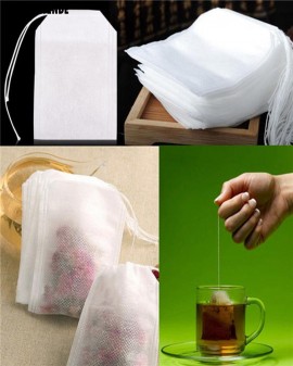 Set 100 túi lọc trà, lọc gia vị bằng vải không dệt (5x7cm)