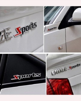 Chữ dán thể thao trang trí ô tô - Tem chữ dán Sports kim loại