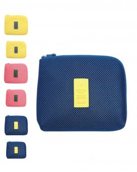 Túi đựng điện thoại phụ kiện điện tử du lịch chống sốc TRAVEL màu xanh đậm ( 21x 15cm)