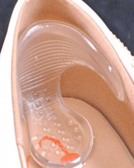 Bộ 2 miếng lót gót giày silicon êm chân (trắng trong)